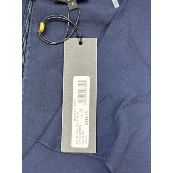 Kobi Halperin Sz 6 Shift Dress Blue Silk Long Flutter Sleeve Classic Luxury Boho - Picture 6 of 6